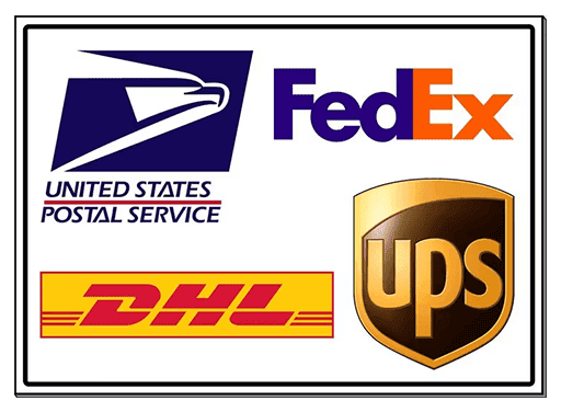 USPS, FedEx, DHL and UPS shipping carriers